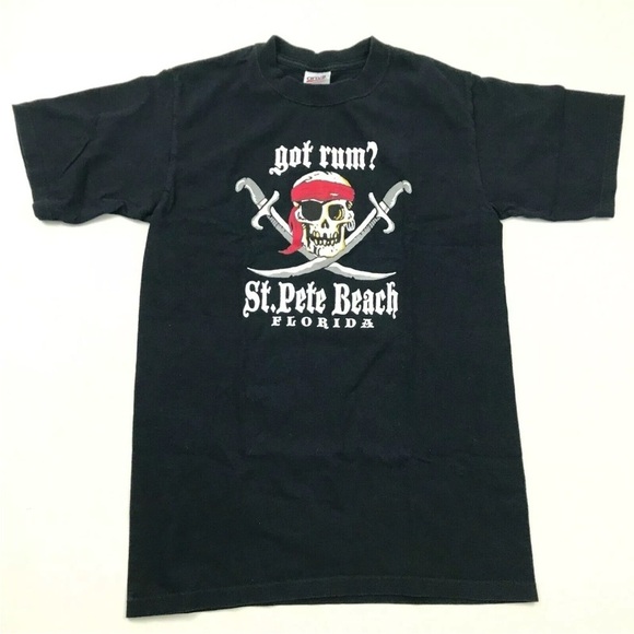 None Tops - ST PETE FLORIDA GOT RUM VINTAGE PIRATE TEE SHIRT UNISEX